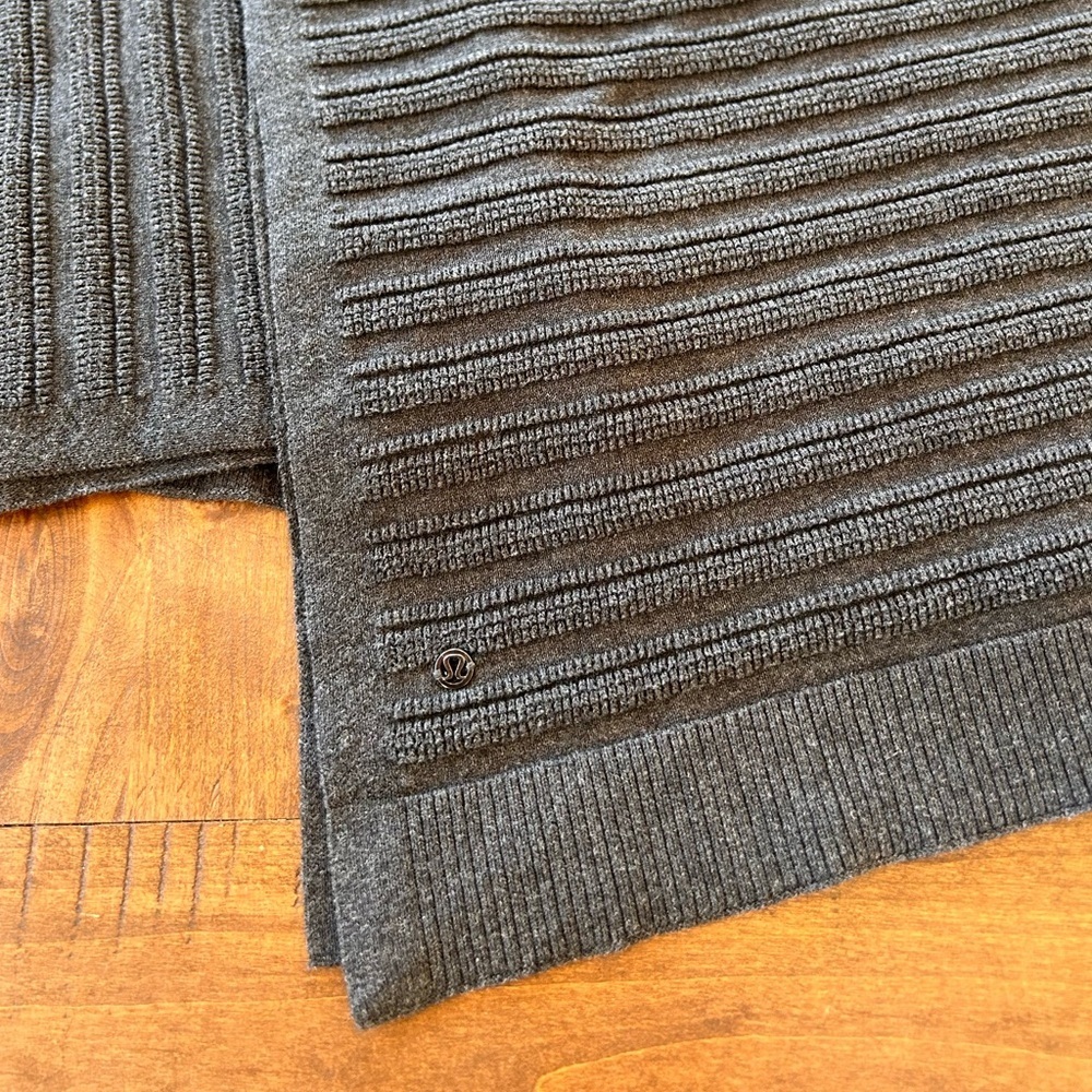 Lululemon Forward Flow Poncho Grey Ribbed Knit Cape One Size - Picture 4 of 6